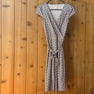 Ann Taylor Loft Black and White Midi Dress